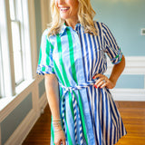 Between The Lines Dress, Green