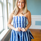 Seaside Stroll Romper, Blue Multi