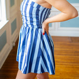 Seaside Stroll Romper, Blue Multi