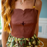 Worth the Wait Top, Brown/Yellow