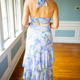 Bethina Floral Halter High-Low Dress, Purple Floral