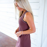 Kalani V-Neck Dress 31", Brown Stone