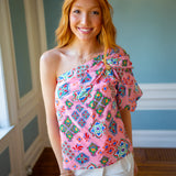 Somewhere Sunny Top, Pink/Multi