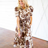 Enchanted Bloom Dress, Brown