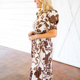 Enchanted Bloom Dress, Brown