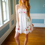 Love Notes Dress, Off White/Pink