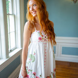 Love Notes Dress, Off White/Pink