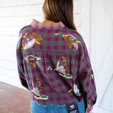 Colorblock Plaid Duck Stripe Top, Multi