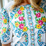 Blooming Poetry Top, Cream