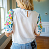 Blooming Poetry Top, Cream
