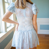 Petals & Promise Mini Dress, Light Blue