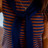 City Stroll Dress, Brown/Navy