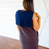 City Stroll Dress, Brown/Navy
