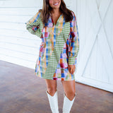 Kimmy Dress, Diagonal Check