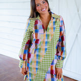 Kimmy Dress, Diagonal Check