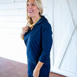 Callie Denim Dress, Navy Saddle