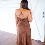 Gaia Burnout Midi Dress, Brown Floral