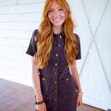 Clementine Dress, Rich Chocolate