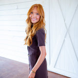 Clementine Dress, Rich Chocolate