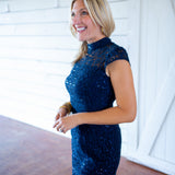 Kendra Dress, Navy Lace