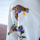 Flying Ducks Mock Neck Sweatshirt, Ivory