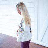 Flying Ducks Mock Neck Sweatshirt, Ivory