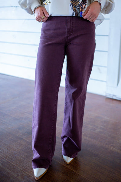 Anessa 31" Wide Leg Pants, Vintage Wild Mulberry