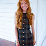 Emely Dress, Navy Plaid