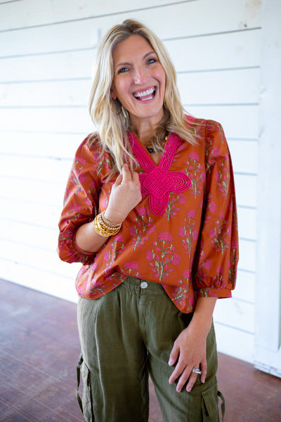 Maple Bloom Top, Brown