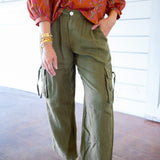 Cargo Ties Pant, Olive Stone