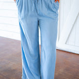 Scallop Side Seam Pant, Ombre Mist Wash