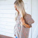 Ruffled Romance Top, Brown