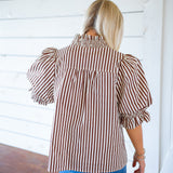 Ruffled Romance Top, Brown
