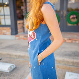 Texas A&M Scattered Jewel Denim Sequin Logo Tank Dress, Denim