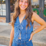 Sweet Stitch Top, Washed Denim