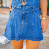Sweet Stitch Skirt, Washed Denim