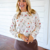 Pressed Petals Sweater, White