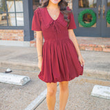 Have A Seat Dress, Maroon