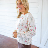 Pressed Petals Sweater, White
