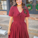 Have A Seat Dress, Maroon