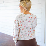 Pressed Petals Sweater, White