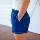 On Your Side Skirt, Indigo
