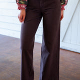 Anessa 31" Wide Leg Pants, Rich Chocolate