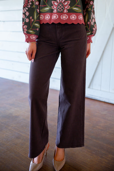 Anessa 31" Wide Leg Pants, Rich Chocolate