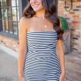 Paperback Striped Dress, Black/White