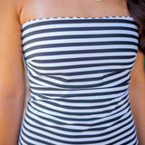 Paperback Striped Dress, Black/White