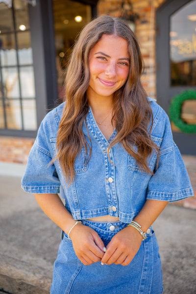 Downtown Days Top, Denim