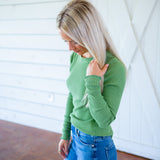 Easy Does It Long Sleeve Tee, Jade