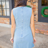 Tied With A Bow Dress, Washed Denim