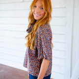 Bluebird Bloom Top, Brown